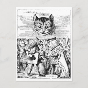 Postal John Tenniel Cheshire Cat de Alicia en el país de 