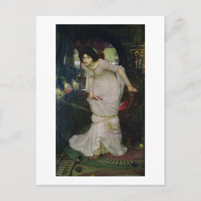 Postal John W Waterhouse - La Dama De Shallot (1894) (Anverso)