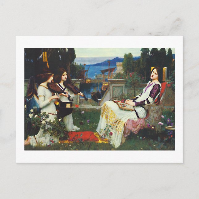 Postal John W Waterhouse - Saint Cecilia (1895) (Anverso)