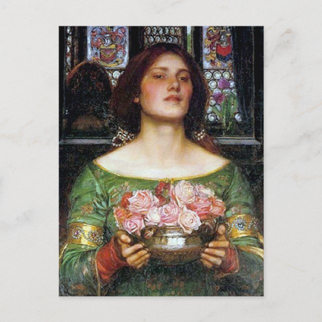 Postal John Waterhouse - Gather Ye Rosebuds (Anverso)