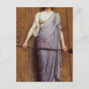 Postal John William Godward - A la puerta