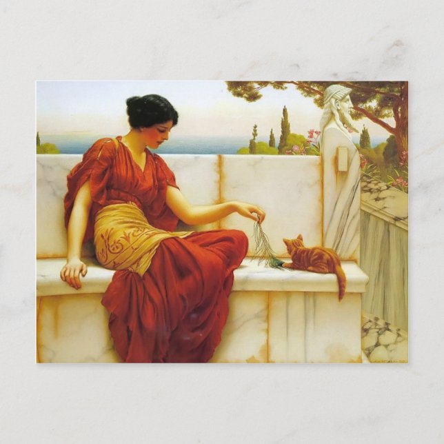 Postal John William Godward - El Favorito (Anverso)