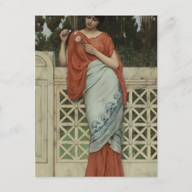 Postal John William Godward - Me Ama, No Me Ama (Anverso)