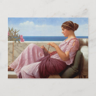 Postal John William Godward - Un souveneador
