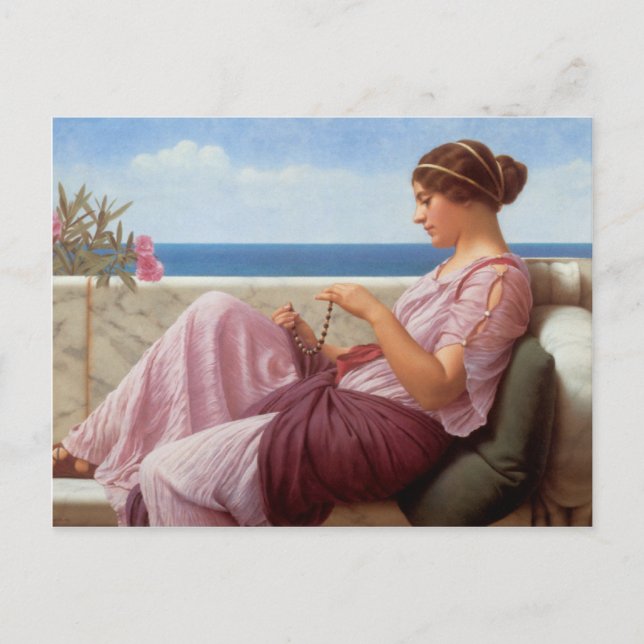Postal John William Godward - Un souveneador (Anverso)