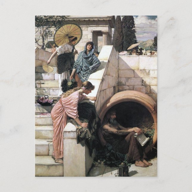 Postal John William Waterhouse - Diógenes (Anverso)