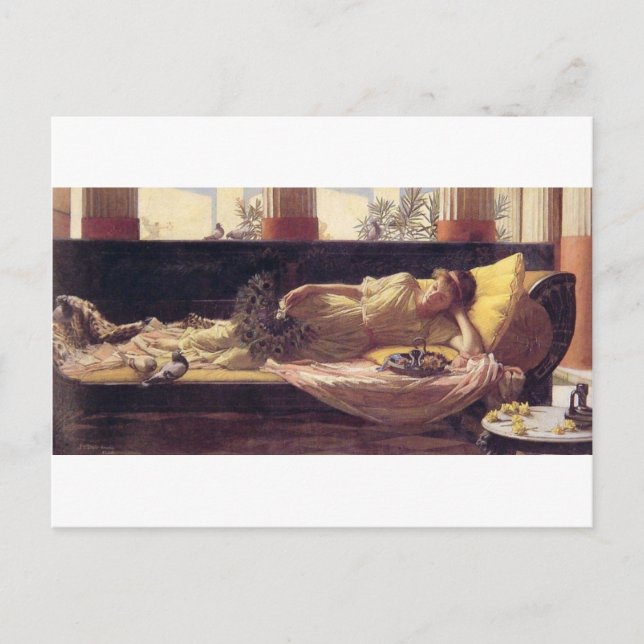 Postal John William Waterhouse - Dolce far Niente (Anverso)