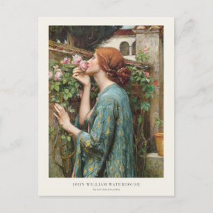 Postal John William Waterhouse El alma del Rosa 1908