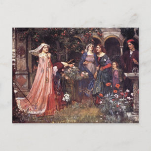 Postal John William Waterhouse - El jardín encantado