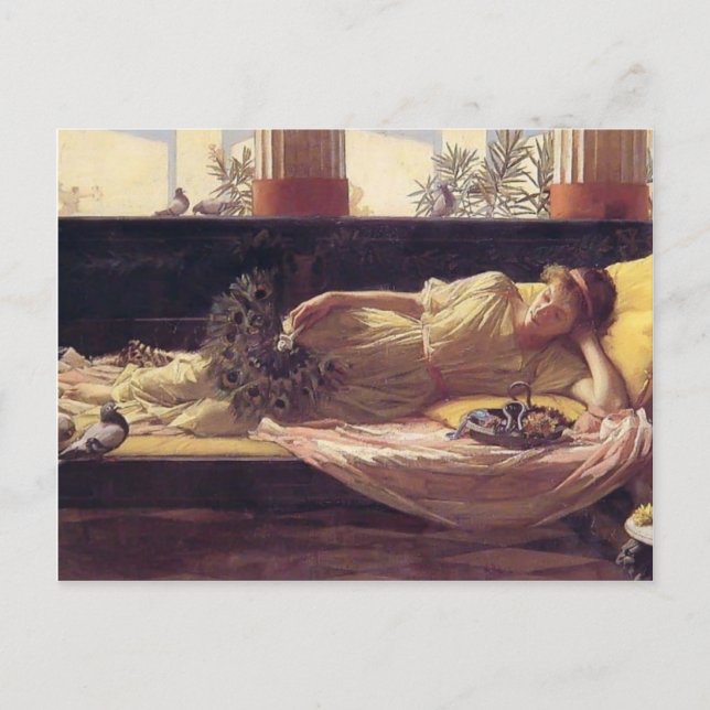 Postal John William Waterhouse - Es dulce no hacer nada (Anverso)