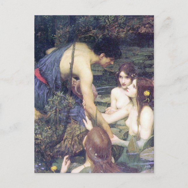 Postal John William Waterhouse - Hylas y los ninfas (Anverso)