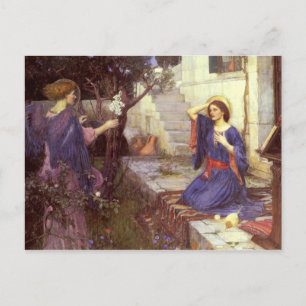 Postal John William Waterhouse - La Anunciación