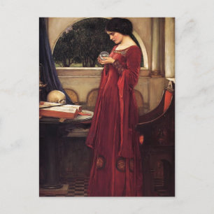 Postal John William Waterhouse - La bola de cristal