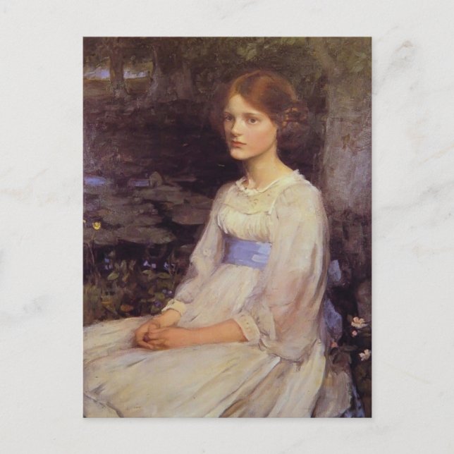 Postal John William Waterhouse - Miss Betty Pollock (Anverso)