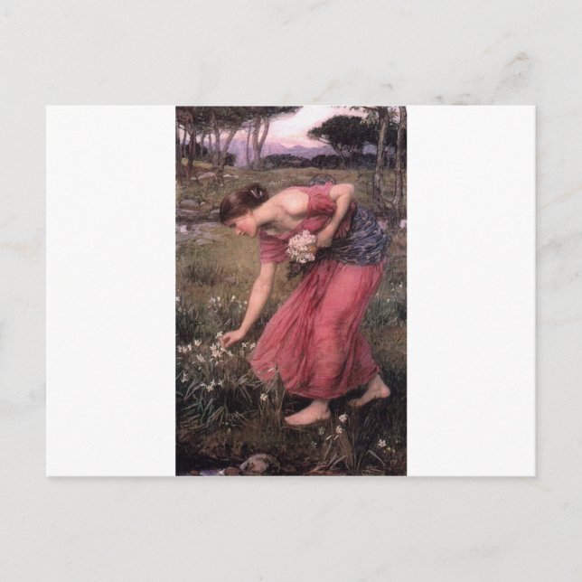 Postal John William Waterhouse - Narcissus - Bella Artes (Anverso)