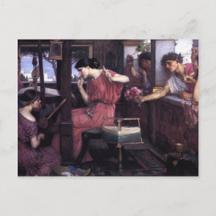 Postal John William Waterhouse - Penelope y los pretendie