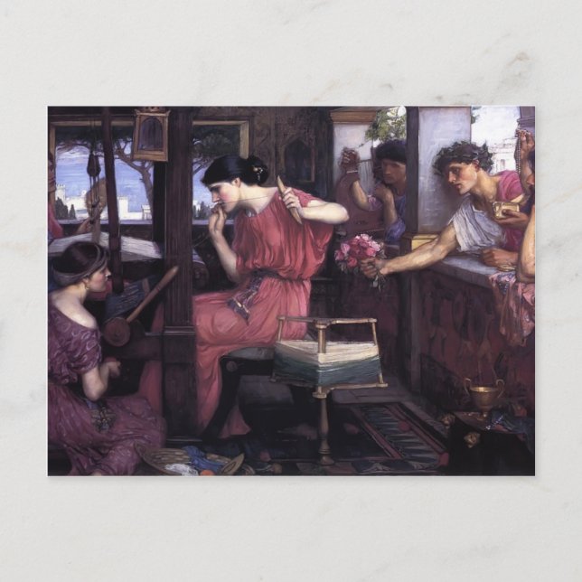 Postal John William Waterhouse - Penelope y los pretendie (Anverso)