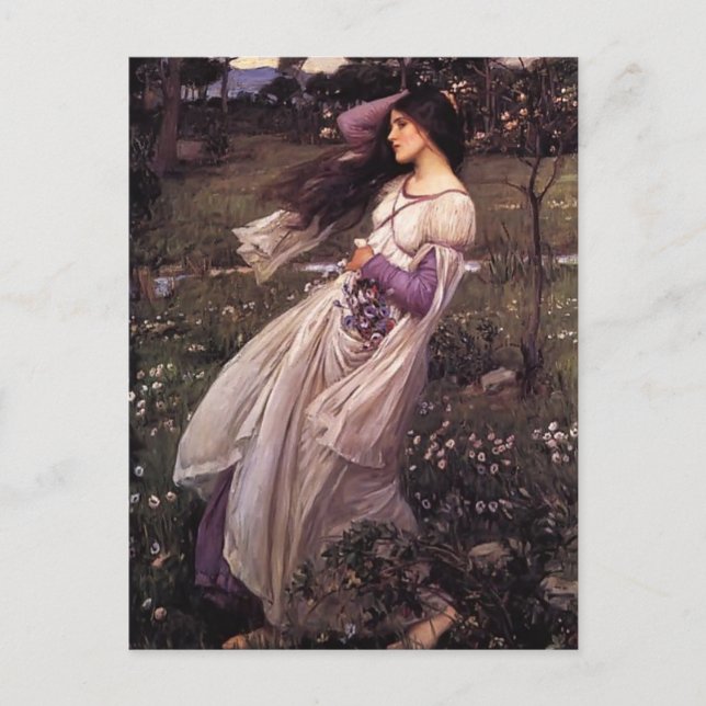 Postal John William Waterhouse - Windflowers (Anverso)