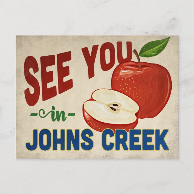 Postal Johns Creek Georgia Apple - Viajes de época (Anverso)