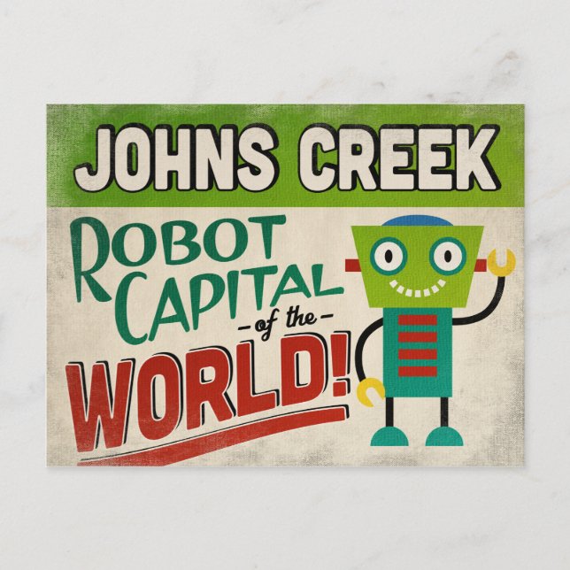 Postal Johns Creek Georgia Robot - Graciosa cosecha (Anverso)