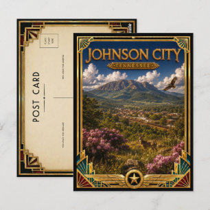 Postal Johnson City Tennessee Arte Deco Vintage Edad Dora