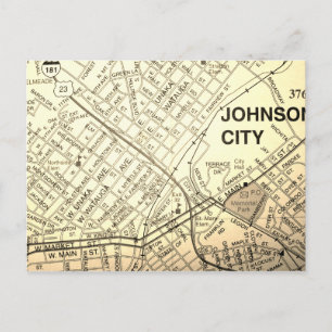 Postal Johnson City, TN Vintage Map