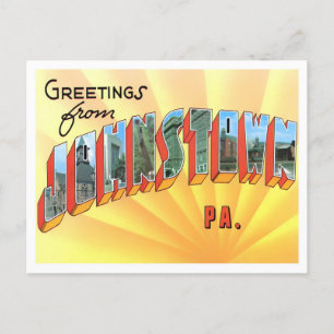 Postal Johnstown, Cartas Grandes Vintage de Pennsylvania