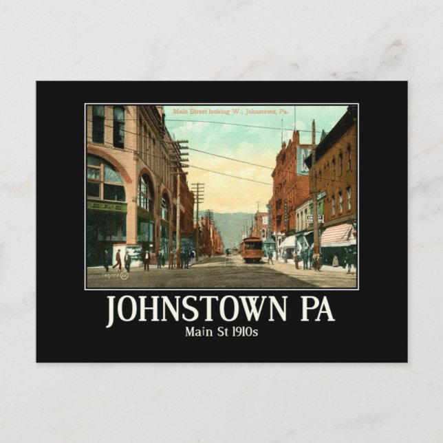 Postal Johnstown PA Main St 1910 (Anverso)