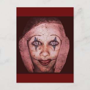 Postal Joker Raggedy-Ann Clown Con Los Ojos Ratos