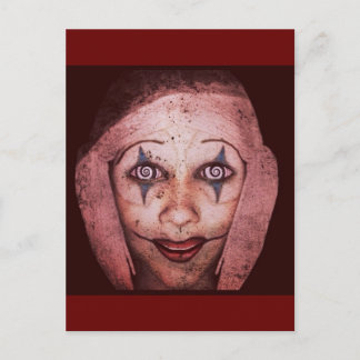 Postal Joker Raggedy-Ann Clown Con Los Ojos Ratos