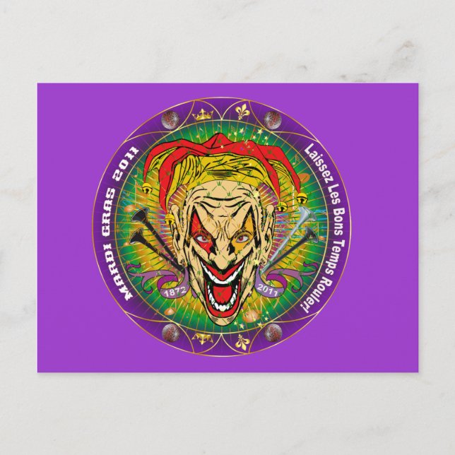 Postal Joker-V-3 de Mardi Gras 2011 (Anverso)