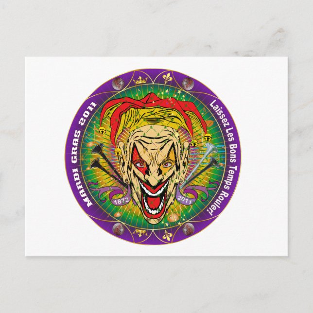 Postal Joker-V-3 de Mardi Gras 2011 (Anverso)