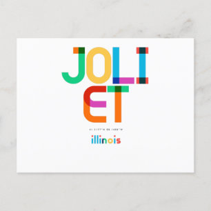 Postal Joliet Illinois de mediados de siglo, arte pop,