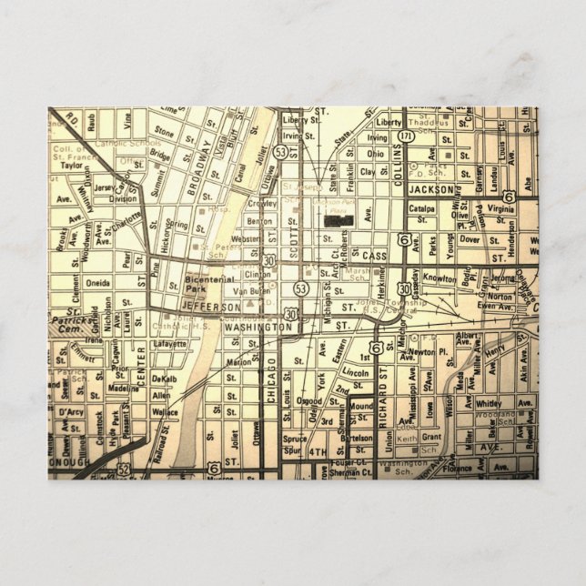 Postal Joliet, Mapa de la época IL (Anverso)