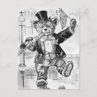 Postal Jolly Bear Jerry - Letra J - Teddy Bear vintage