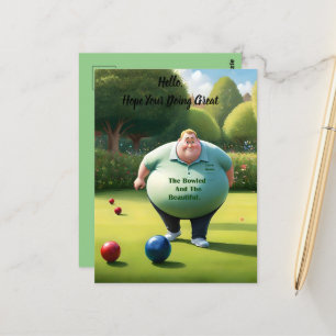 Postal Jolly Lawn Bowler Man,