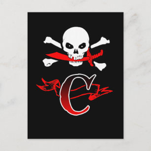 Postal Jolly Roger C Monograma Inicial