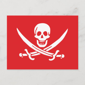 Postal Jolly Roger de Calico Jack Rackham (RED)