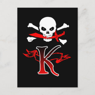 Postal Jolly Roger K Monograma Inicial