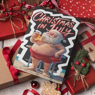 Postal Jolly Santa Cheers con una cerveza