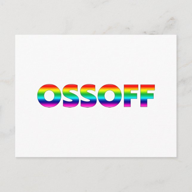 Postal Jon Ossoff Georgia Escurrimiento del Senado orgull (Anverso)