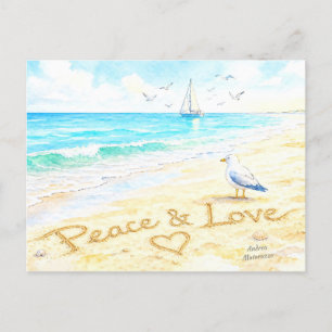Postal Jon Seagull - Paz y Amor