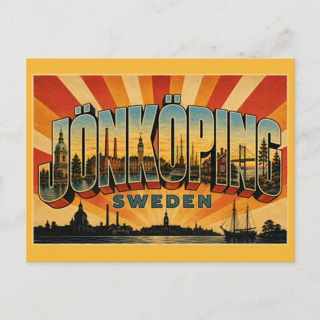 Postal Jönköping Suecia Lago Vättern (Anverso)