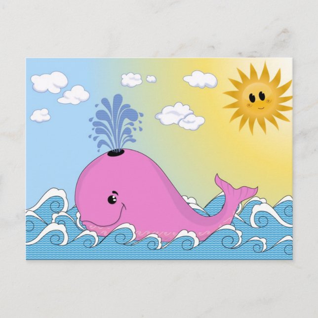 Postal Jonny, la ballena rosa (Anverso)