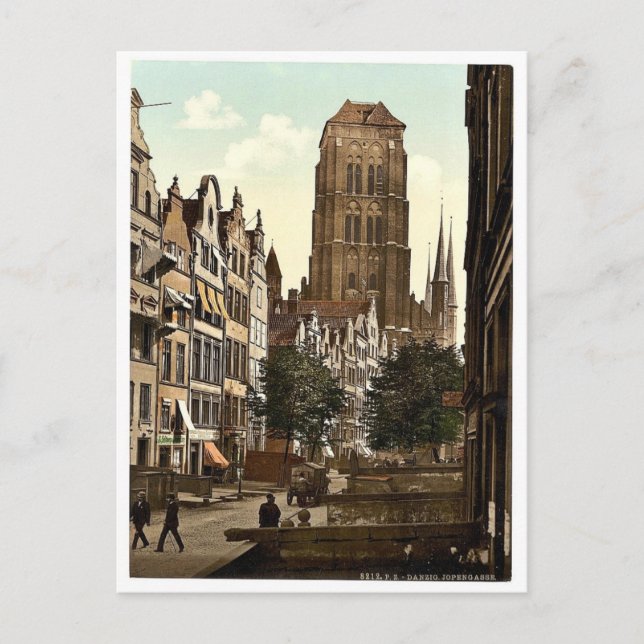 Postal Jopengasse, Danzig, Prusia Occidental, Alemania (e (Anverso)
