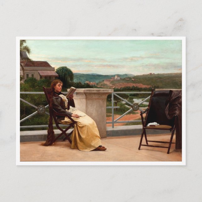 Postal Jose Ferraz Almeida Jr., mujer leyendo (Anverso)