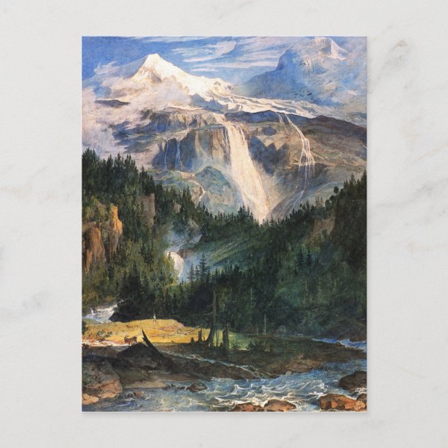 Postal Joseph Anton Koch, Schmadribach Wasserfall, 1822 (Anverso)