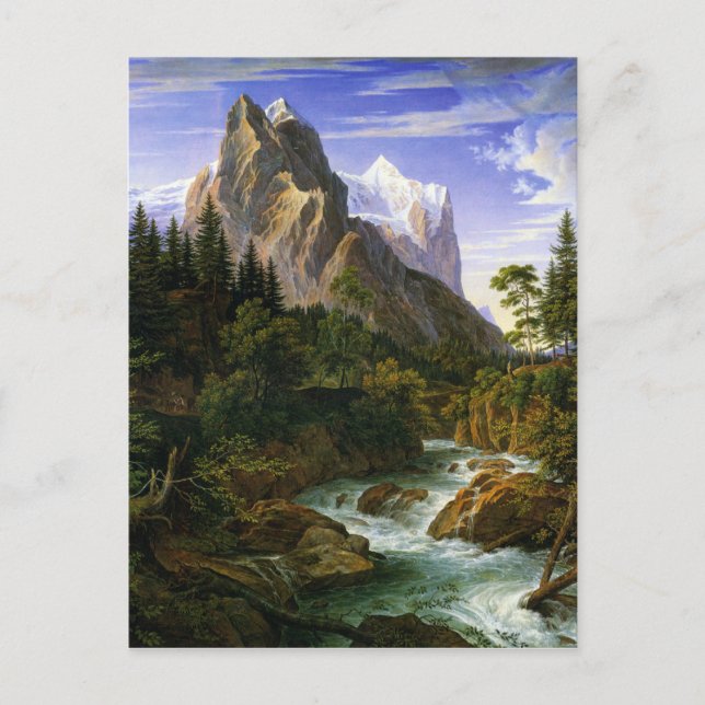 Postal Joseph Anton Koch, Wetterhorn von der Rosenlaui (Anverso)