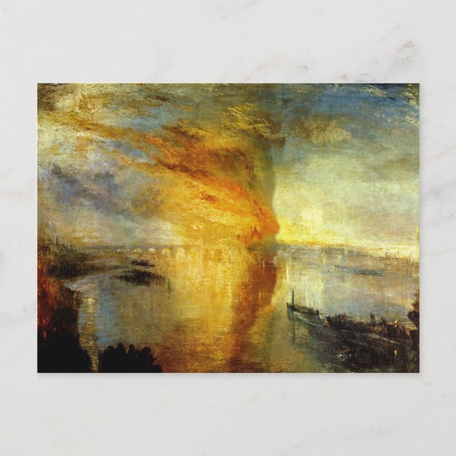 Postal Joseph Mallord Turner - Fuego en el bui del Parlam (Anverso)