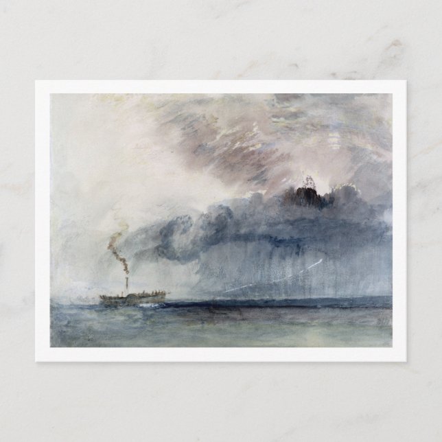 Postal Joseph Mallord William Turner | Barco de vapor en  (Anverso)